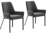 Stuhl OTTO HOME "Lome", anthrazit, B:58cm H:87cm T:55cm, Stühle, Stuhl, mit pflegeleichtem Webstoff Bezug, Metallgestell, Sitzhöhe 49 cm