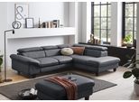 Ecksofa HOME AFFAIRE "Pilot L-Form", grau (fango), B:266cm H:73cm T:108cm, 100% Polyester; Feinstruktur 75000 Scheurtouren; Struktur 35000 Scheuertouren, Mikrofaser 40000 Scheuertouren, Sofas, Ecksofa, mit Kopfteilverstellung, wahlweise mit Bettfunktion & Bettkasten