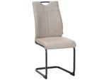 Xora Schwingstuhl, Schwarz, Taupe, Metall, Textil, C-Form, 43x97x57 cm, Esszimmer, Stühle, Esszimmerstühle, Schwingstühle
