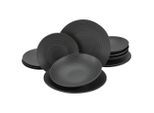 Creatable Tafelservice Lava Stone, Schwarz, Keramik, 12-teilig, Kreise, Made in Europe, Essen & Trinken, Geschirr, Geschirr-Sets, Tafelservice