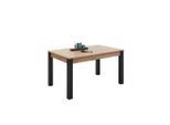 Möbelix , Schwarz, Eichefarben , Holzwerkstoff , 140-210x76x90 cm , ausziehbar ,