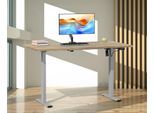 Schreibtisch VCM "Schreibtisch höhenverstellbar Lona 140x80", braun (silber, sonoma, eiche), B:140cm T:80cm, Tische, Schreibtisch