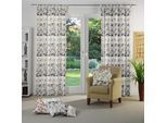 Vorhang WIRTH "Berlare" Gr. 1, braun, B:132cm H:145cm, Jacquard, Baumwolle, Polyester, Gardinen