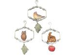 Dekohänger "Weihnachtsdeko", braun, B:3,5cm H:24cm T:13cm, Polyester, MYFLAIR MÖBEL & ACCESSOIRES, Dekohänger, mit Tierfiguren, Länge ca. 24 cm