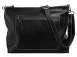 Umhängetasche SAMANTHA LOOK, Mädchen, Gr. B/H/T: 30cm x 24cm x 10cm onesize, schwarz, Leder, leicht glänzend, unifarben, Taschen Umhängetasche, echt Leder, Made in Italy