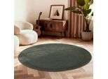 Teppich VILLEROY & BOCH "Wollteppich Kivi", natur grün, H:17mm Ø:200cm, Nylon, Wolle, Teppiche, Teppich, Handgewebt, Wolle, Bordüre, Einfarbig, Läufer, Wohnzimmer, Organisch