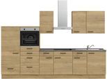 Küchenzeile NOBILIA "Structura I", NEU: individuell anpassbar mit gratis Profi-Beratung", braun (küche: braun, korpus: eiche sierra nachbildung, arbeitsplatte: beton schiefergrau nachbildung), B:330,3cm H:216,6cm T:60cm, Komplettküchen-Sets, Küchenzeile, vormontiert, Breite 330 cm, Ausrichtung wählbar, wahlw. mit E-Geräten