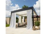 Vorhang nach Maß NEUTEX FOR YOU "Outdoorvorhang SOLERO", weiß (wollweiß), B:250cm H:300cm, Jacquard, Obermaterial: 100% Polyacryl, Gardinen nach Maß, Uni Outdoorvorhang mit leichter Struktur