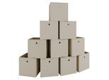 Faltbox VCM "10er Set Faltbox Klappbox Aufbewahrungsbox Boxas", weiß (weiß, natur), B:27cm T:27cm, Aufbewahrungsboxen