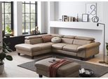 Ecksofa HOME AFFAIRE "Pilot L-Form", braun (cappuccino), B:266cm H:73cm T:108cm, 100% Polyester; Feinstruktur 75000 Scheurtouren; Struktur 35000 Scheuertouren, Mikrofaser 40000 Scheuertouren, Sofas, Ecksofa, mit Kopfteilverstellung, wahlweise mit Bettfunktion & Bettkasten