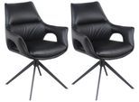 Drehstuhl HOME AFFAIRE "Sienna", schwarz, schwarz, schwarz, B:63cm H:91cm T:66,5cm, Leder, Stühle, Drehstuhl, 2er Set