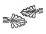 Gardinenstangen-Endstück LIEDECO "Fächer", silber (chromfarben, matt), H:0,8cm L:10cm Ø:1,6cm, Gardinenstangenendstücke, Gardinenstangen-Endstück, für Gardinenstangen Ø 16 mm