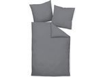 Bettwäsche JANINE "Colors", anthrazit, B/L: 140cm x 220cm, 1 Stk., 1 Stk., Mako-Satin, B/L: 90cm x 70cm, 2, Mako-Satin, Obermaterial: 100% Baumwolle, Bettwäsche, Bettwäsche, feinfädige uni Bettwäsche für alle Jahreszeiten, Markenreißverschluss
