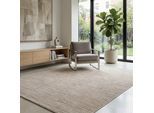 Teppich SEHRAZAT "LIMA, auch als Läufer", beige, B:100cm H:10mm L:200cm, Polyester, Polypropylen, Teppiche, Teppich, Kurzflor, Linienstruktur, leichter Glanz, Wohnzimmer