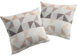 Dekokissen WIRTH "Berlare" Gr. 3, braun (braun, kreise), B:40cm L:60cm, Baumwolle, Polyester, Dekokissen_Sitzkissen_Kissenhüllen, Kissenhülle ohne Füllung, 2 Stück