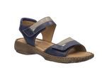 Sandale JOSEF SEIBEL "Debra 19, indigo-multi", Damen, Gr. 39, blau (indigo, multi), Obermaterial: 100% Rindsleder Leather cow., Schuhe Sandale