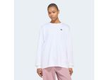 Langarmshirt ADIDAS ORIGINALS "ESSENTIALS LONGSLEEVE", Damen, Gr. XXL, weiß (weiß, schwarz), Obermaterial: 100% Baumwolle, Rundhals, Shirts Langarmshirt, lockerer Schnitt, Langarm, aus Baumwolljersey