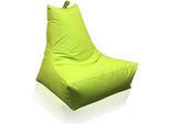 Sitzsack KINZLER "Lounge", grün (apfelgrün), B:100cm H:80cm, Polyester, Sitzsäcke, Sitzsack, Loungesessel, Uni Farben, mit Rückenlehne, Outdoor geeignet
