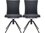 Polsterstuhl MUSTERRING "Helmond 6700", schwarz, nero, B:52cm H:91cm T:58cm, Leder, Stühle, Polsterstuhl, Drehgestell in schwarz inkl. Rückholfunktion, ohne Armlehne