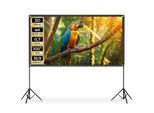 tectake® Beamer-Leinwand, für 4K, HD, Ultra HD und Full HD, Gain-Faktor 0,7, robuster Stoff, faltenfrei gespannt, Format 16:9, 100“