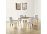 Esstisch OTTO HOME "Olst", beige (natur, weiß), B:120cm H:77cm T:70cm, Particle board with melamine, wood base with paper wrapping, Tische, Esstisch, im Landhaus Stil mit pflegeleichter Oberfläche, verschiedene Größen