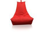 Sitzsack KINZLER "Lounge", rot, B:100cm H:80cm, Polyester, Sitzsäcke, Sitzsack, Loungesessel, Uni Farben, mit Rückenlehne, Outdoor geeignet