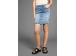 Jeansrock ARIZONA "Ultra-Stretch", Damen, Gr. 48, blau (blau used), Denim/Jeans, Obermaterial: 74% Baumwolle, 24% Polyester, 2% Elasthan, unifarben, Basic, kniefrei, Röcke Jeansrock, extra eng geschnitten