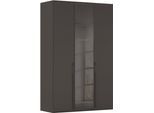 Drehtürenschrank RAUCH "Schrank Garderobe SKAT SHINE Breiten 151/201/251/301cm, Höhe 223/235cm", graphit, B:151cm H:223cm T:63cm, Glas, Holzwerkstoff, Schränke, Drehtürenschrank, edle Schrankfront mittig hochwertige Glasrahmentüren MADE IN GERMANY