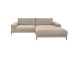Dieter Knoll Ecksofa Badia Base, Sand, Metall, 3-Sitzer, Ottomane rechts, 293x207 cm, Typenauswahl, Fußauswahl, Stoffauswahl, seitenverkehrt erhältlich, Hocker Rücken echt, Wohnzimmer, Sofas & Couches, Wohnlandschaften