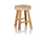 Mid.you , Braun , Holz , Paulownia , rund , 33x44x33 cm ,