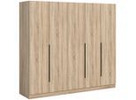 Mid.you , Sonoma Eiche , Holzwerkstoff , Holzoptik , 5 Fächer , 200x181x52 cm , FSC MIX , in verschiedenen Größen erhältlich , Schlafzimmer, Kleiderschränke, Drehtürenschränke