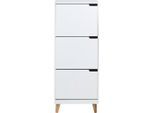 Livetastic , Weiß , Holzwerkstoff , 47x133.5x30 cm , Garderobe, Schuhaufbewahrung, Schuhkipper