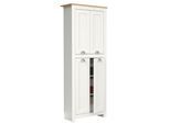 VCM Holz Flurschrank 5 Fächer Badezimmerschrank Maße: H. 184 x B. 72 x T. 32 cm 4 Drehtüren elegante Muschelgriffe - Balusa
