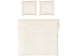 Bettwäsche MÖVE "Möve Luxury Bettwäsche Set", beige (champagne), B/L: 200cm x 200cm, Satin, B/L: 80cm x 80cm, 2 Stk., Satin, Obermaterial: 100% Baumwolle, Bettwäsche, Bettwäsche, mit elegantem Zierstick