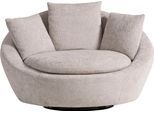 Drehsessel TRENDMANUFAKTUR "Maui, inklusive 2 Rückenkissen und 1 Zierkissen, moderne Optik", silber (silber lining), B:130cm H:80cm T:112cm, 100% Polyester, Sessel, Drehsessel, Sessel mit Drehfunktion, frei im Raum Stellbar, XXL Sessel