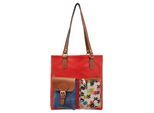 Umhängetasche DOGO "Multi Pocket Bag Shopper-Tasche In The Puzzle Damen", Mädchen, Gr. B/H/T: 36cm x 8cm onesize, rot, Kunstleder, Taschen Umhängetasche, Handgefertigt