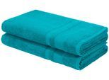 Saunatuch OTTO HOME "Vanessa, 2 Saunatücher, 80x200cm, in Standard- und Premium-Qualität", blau (petrol), B:80cm L:200cm, Walkfrottee, Obermaterial: 100% Baumwolle, Handtücher, Handtücher mit Bordüre, 100% Baumwolle, einfarbig, weich
