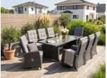 Garten-Essgruppe KONIFERA "»New Paris«", grau (dunkelgrau, dunkelgrau), Aluminium, Sitzmöbel-Sets, Aluminium/Polyrattan, Topseller