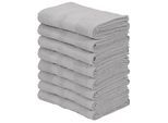 Handtücher OTTO HOME "Vanessa, 8 Handtücher, 50x100cm, in Standard- und Premium-Qualität", grau (hellgrau), B:50cm L:100cm, Walkfrottee, Obermaterial: 100% Baumwolle, Handtücher, Handtücher mit Bordüre, 100% Baumwolle, einfarbig, weich