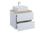 Waschtisch VCM "2 tlg. Badmöbel-Set mit Waschbecken Cosila-A 60 cm", braun (weiß, honig, eiche), B:60cm T:47cm, Waschtische, Waschtisch