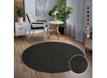 Teppich SANAT "Uni", grau (dunkelgrau), H:13mm Ø:80cm, Kunstfaser, Teppiche, Teppich, robuster Kurzflorteppich, große Farbauswahl, Wohnzimmer, alle Räume