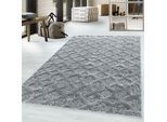 Teppich AYYILDIZ TEPPICHE "PISA 4702", grau, B:120cm H:20mm L:170cm, Polypropylen (PP), Teppiche, Teppich, als Läufer und rund erhältlich, Hoch Tief Struktur, Wohnzimmer
