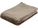 Wohndecke GÖZZE "Memphis", grau (taupe), B:220cm L:240cm, Polyester, Wohndecken, Wohndecke, in tollen Unifarben, Kuscheldecke