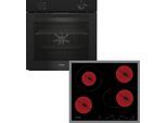 PRIVILEG Backofen-Set "BAKO 100 Black", Energieeffizienz: A, schwarz, Herdsets, Hydrolyse - schnelle und mühelose Reinigung mit der Kraft des Dampfes, Backofen-Set