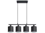 PACO HOME Pendelleuchte "ANIKA", schwarz (schwarz, weiß), 4, Leuchten, Pendelleuchte