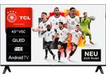 TCL QLED-Fernseher "43V5CX1", Energieeffizienz: F, schwarz, 43 ″, Fernseher, Android TV, Dolby Audio, HDR, Slim, Bluetooth, Google Cast, QLED-Fernseher