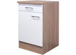Unterschrank FLEX-WELL "Samoa", weiß (weiß, sonoma eiche), B:50cm H:85cm T:57cm, Holzwerkstoff, Schränke, Unterschrank, (B x H x T) 50 x 85 x 60 cm