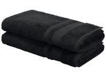 Saunatuch OTTO HOME "Vanessa, 2 Saunatücher, 80x200cm, in Standard- und Premium-Qualität", schwarz, B:80cm L:200cm, Walkfrottee, Obermaterial: 100% Baumwolle, Handtücher, Saunatuch, Handtücher mit Bordüre, 100% Baumwolle, einfarbig, weich, Topseller
