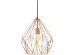 EGLO Pendelleuchte "CARLTON Hängeleuchte, Kupfer, Stahl, exkl. Leuchtmittel, Retro", braun (kupferfarben), 1, Leuchten, Vintage Pendellampe, 1 flammig, Drahtgeflecht, Industrial, 110x31cm, Pendelleuchte