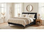 Bett "ERIK Boxbett mit Bonnell-/Taschen-Federkernmatratze, Breite 160/180cm", schwarz, B:200cm H:113cm L:209cm, 95% Polyester, 5% Nylon, LEGER HOME BY LENA GERCKE, Betten, Bett, wahlweise Härtegrad der Matratze H2/H3/H4, Polsterbett mit/ohne Topper